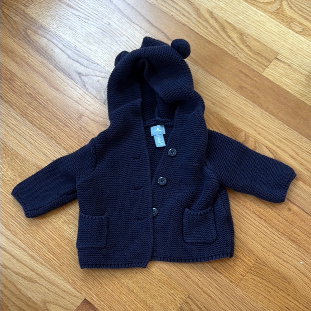 Navy Blue Gap Bear Hooded Cardigan